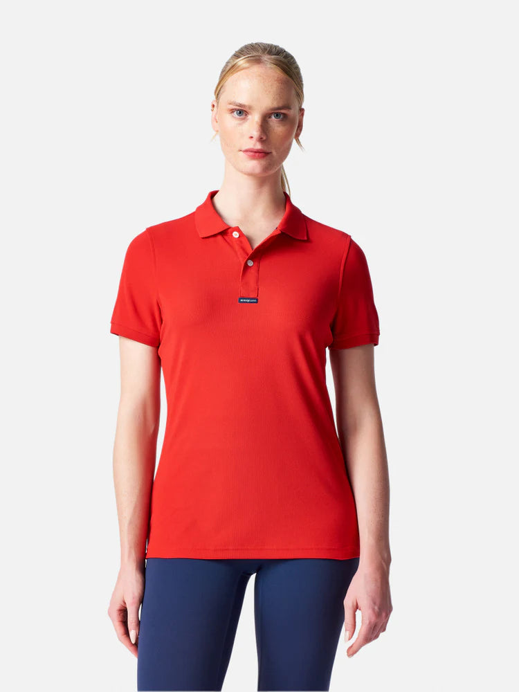 Polo Dri-Fast de manga corta para mujer – Rojo