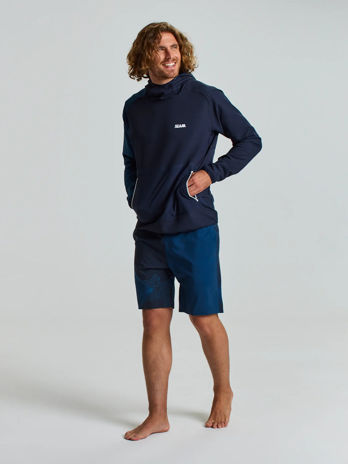 Sudadera Técnica Elástica con capucha FOIL TECH HOODIE Hombre_Navy