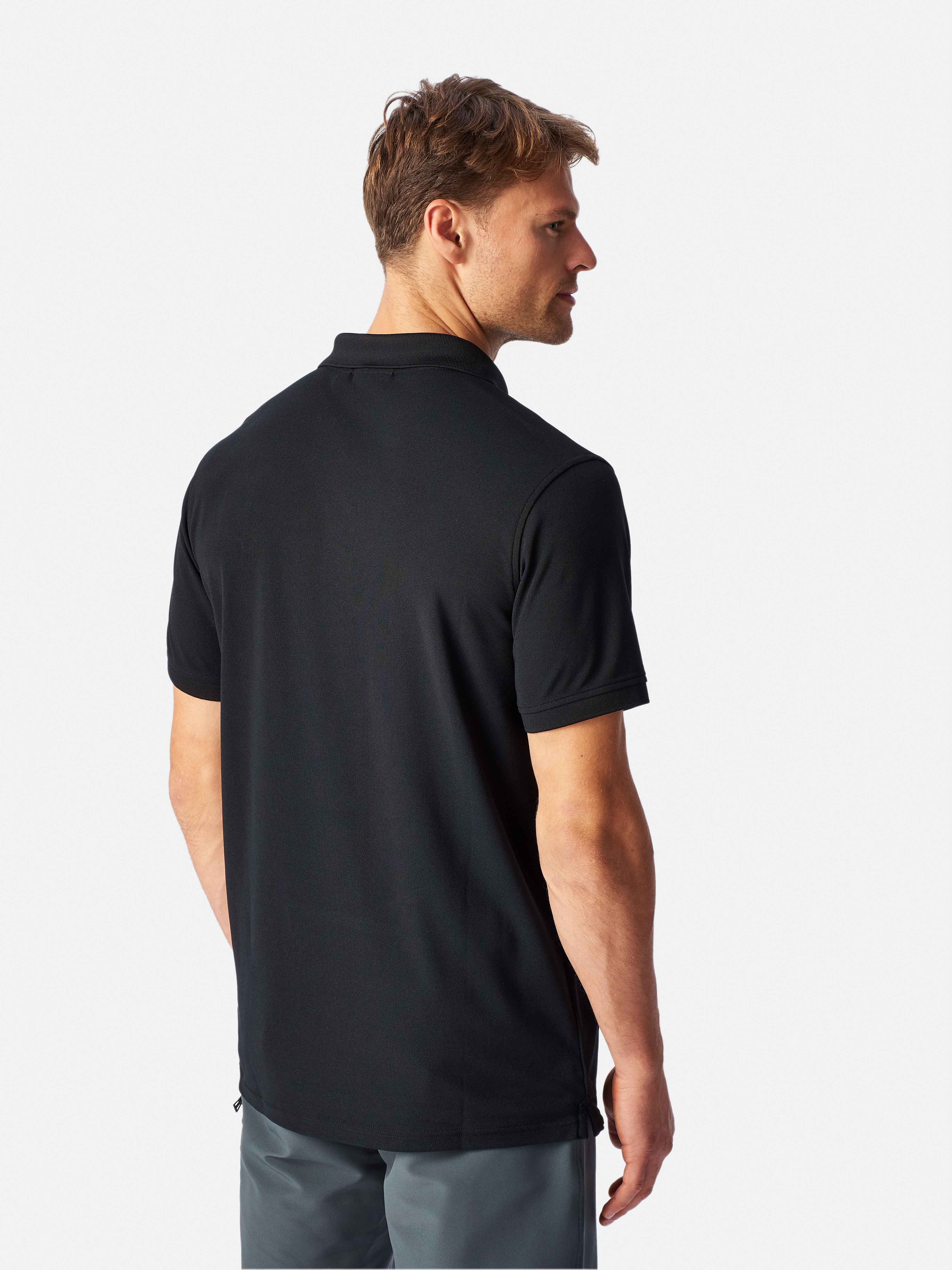 Polo Dri-Fast de manga corta para hombre – Negro