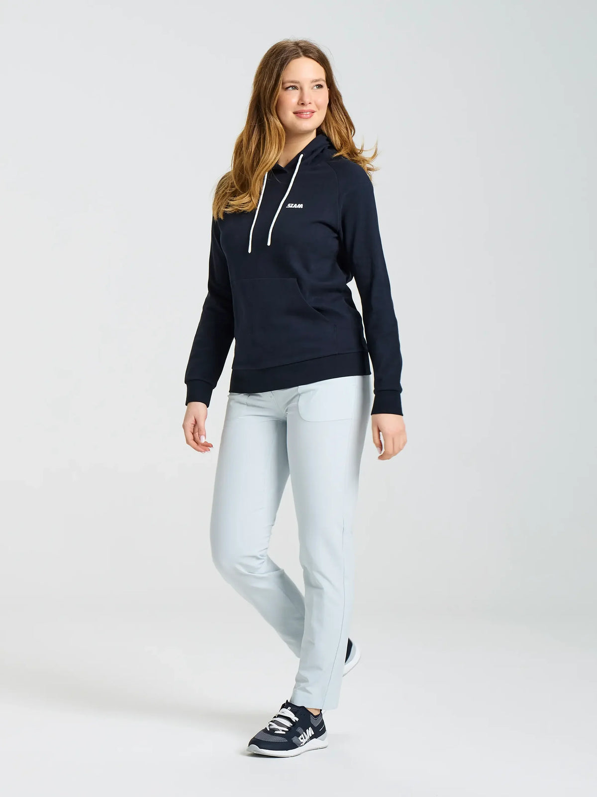 Sudadera con capucha bolsillo canguro Logo WS navy mujer SLAM