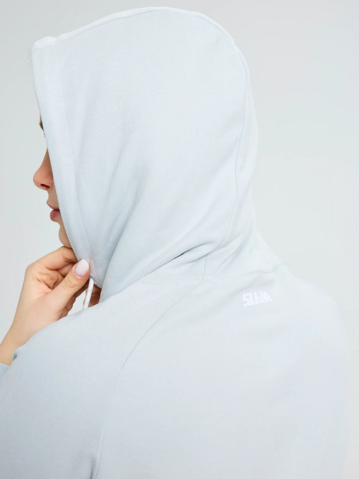 Sudadera capucha mujer Logo WS Cleef Grey bolsillo canguro SLAM