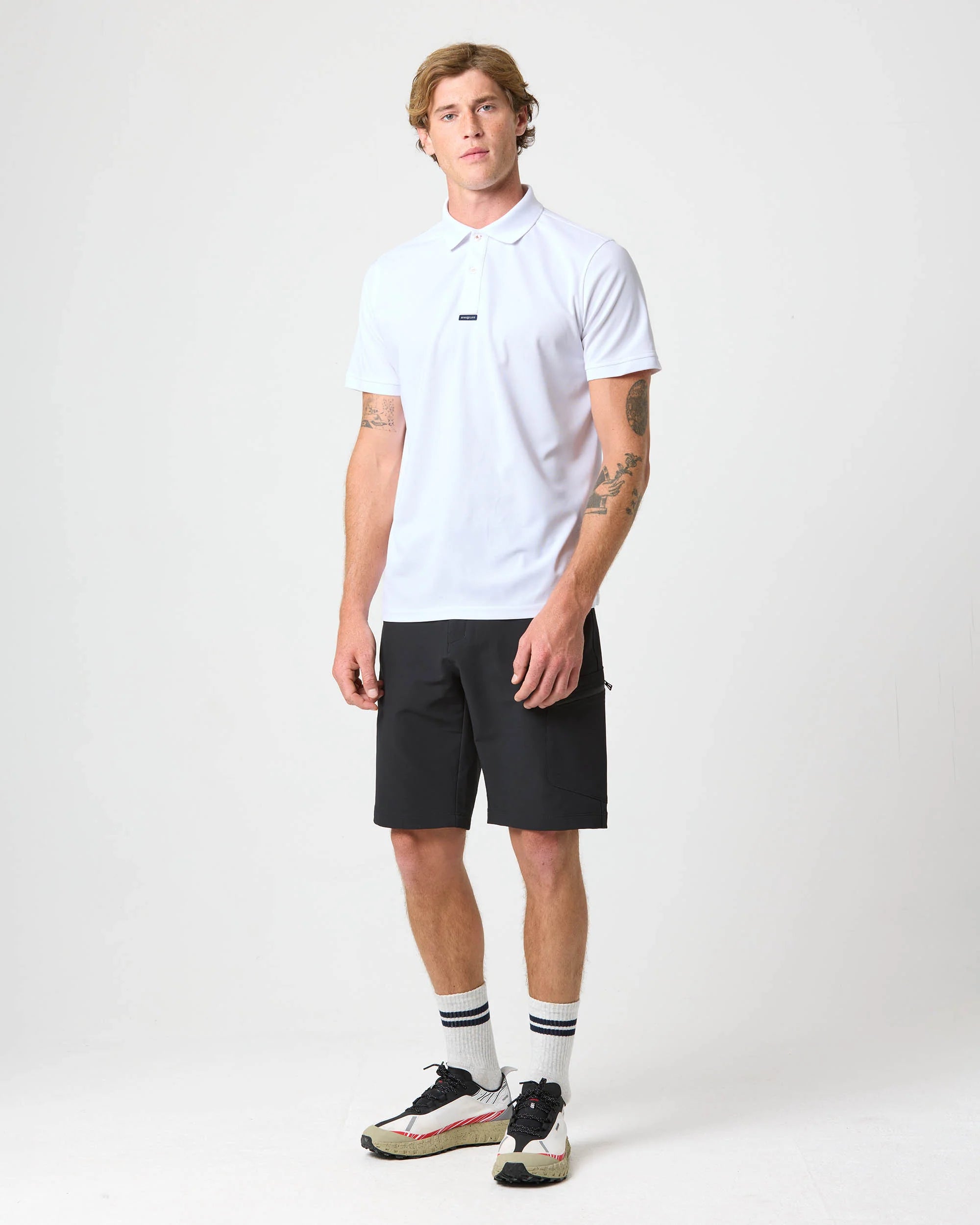 Polo Dri-Fast de manga corta para hombre – Blanco