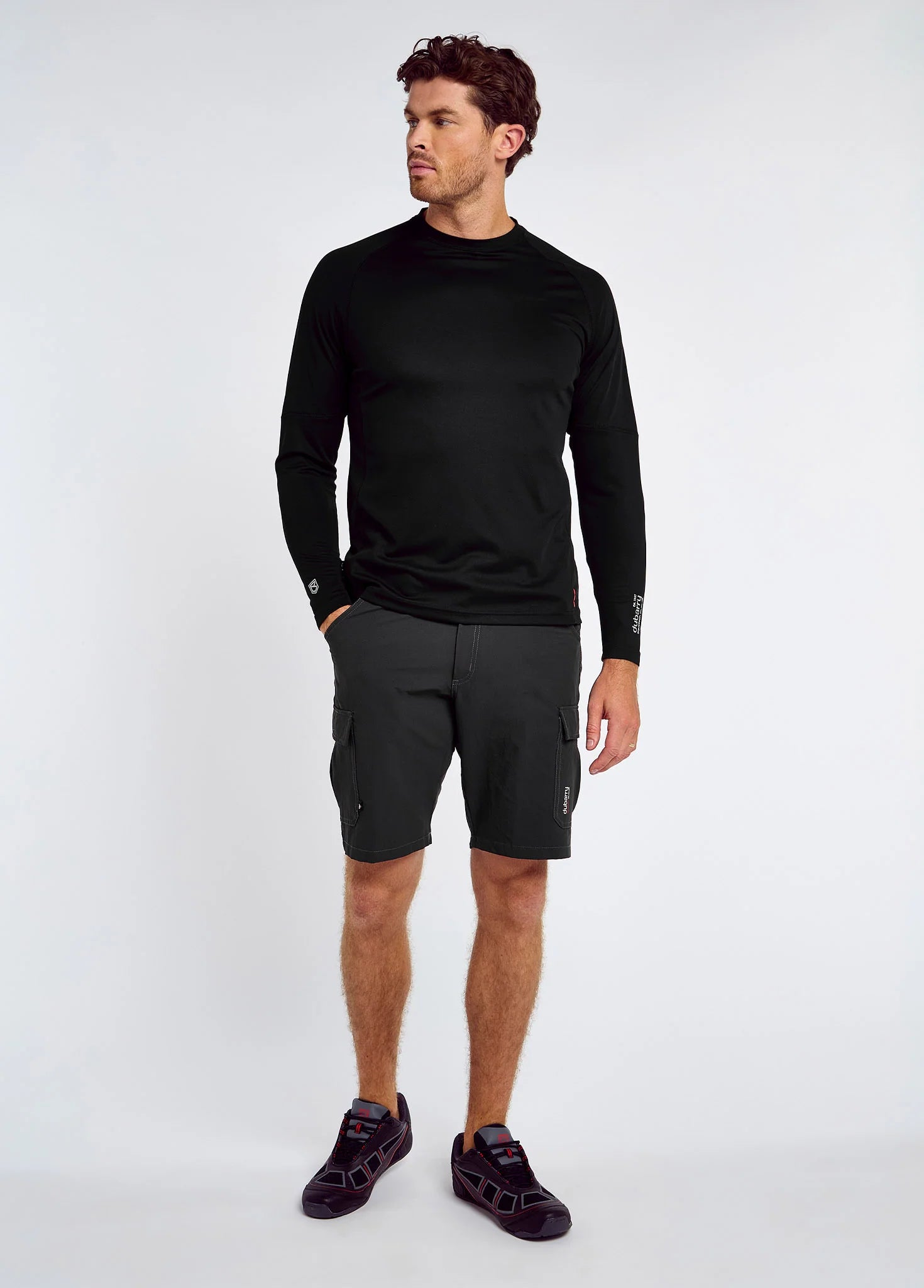 Camiseta técnica manga larga UPF 50+ negra de secado rápido hombre Dubarry