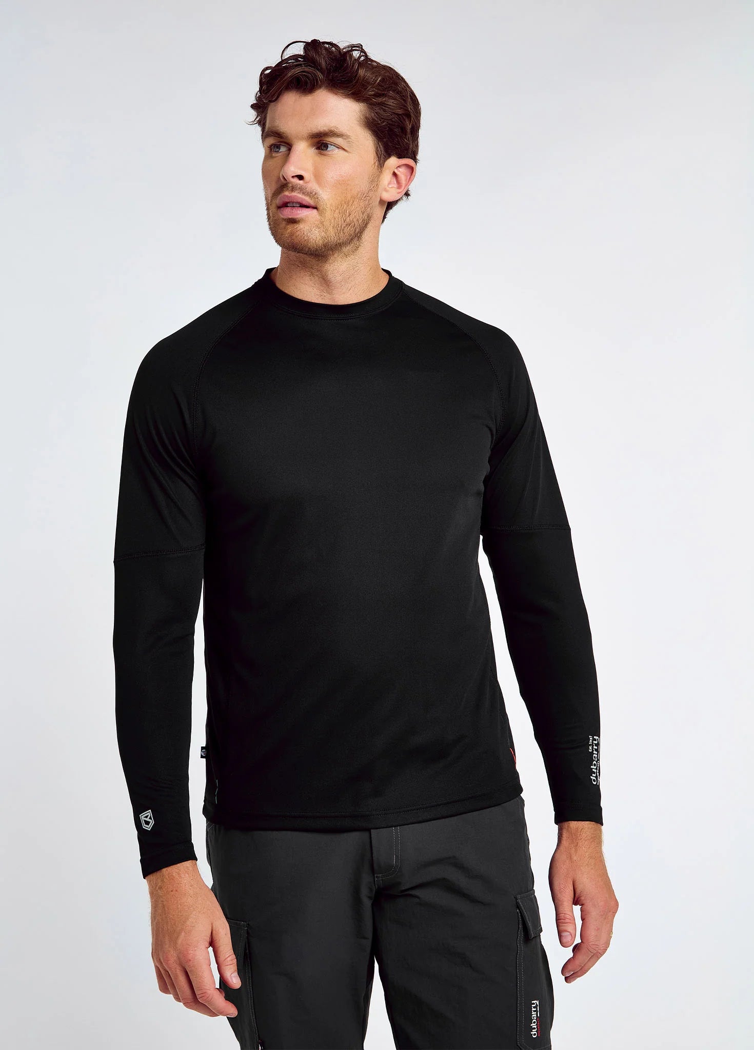 Camiseta técnica manga larga UPF 50+ negra de secado rápido hombre Dubarry