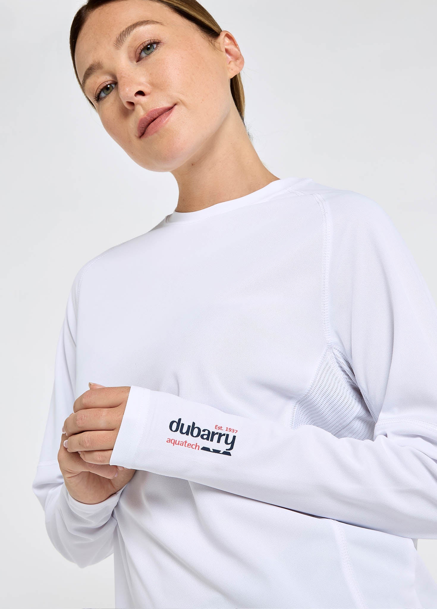 Camiseta Técnica de manga larga ANCONA para Mujer con proteccion UPF50+_BLANCO