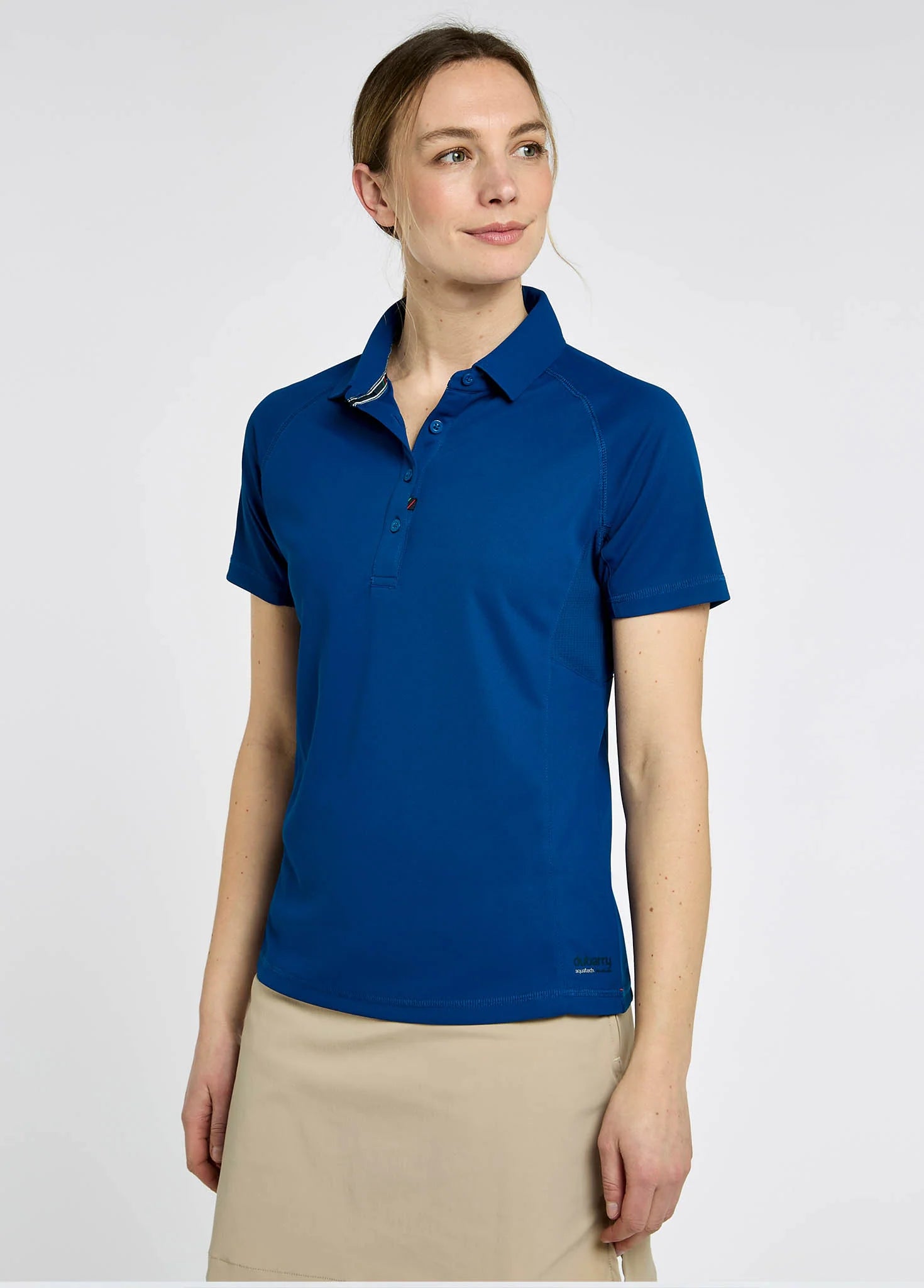 Polo técnico manga corta Riviera con protección solar UPF50+ para mujer Azul