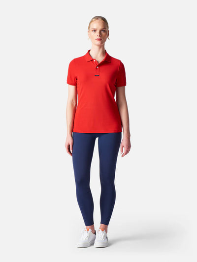 Polo Dri-Fast de manga corta para mujer – Rojo