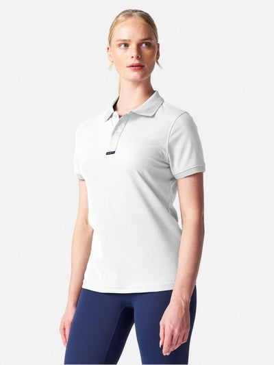 Polo Dri-Fast de manga corta para mujer – Blanco