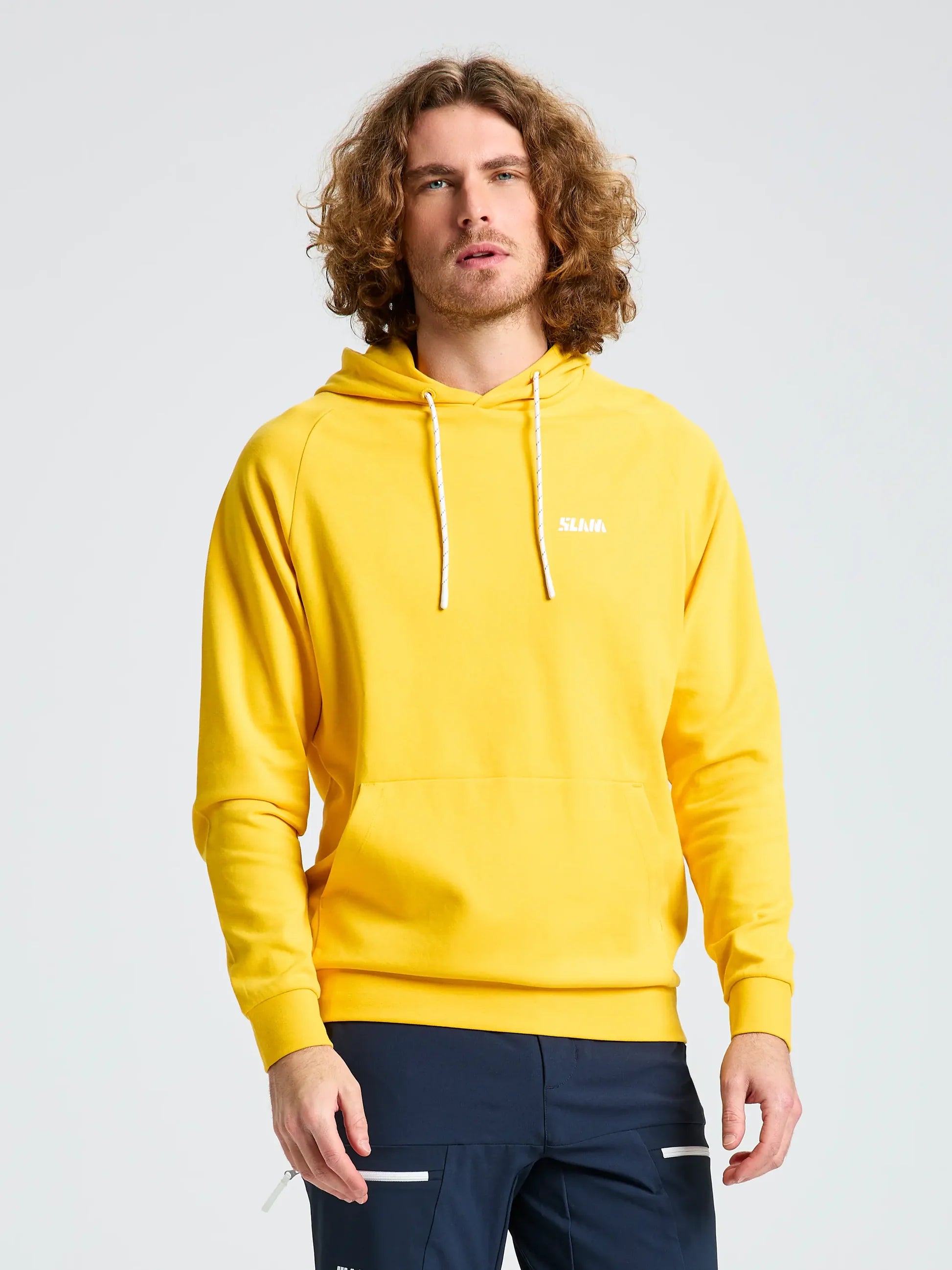 Sudadera con capucha Logo Hoodie bolsillo canguro amarillo SLAM