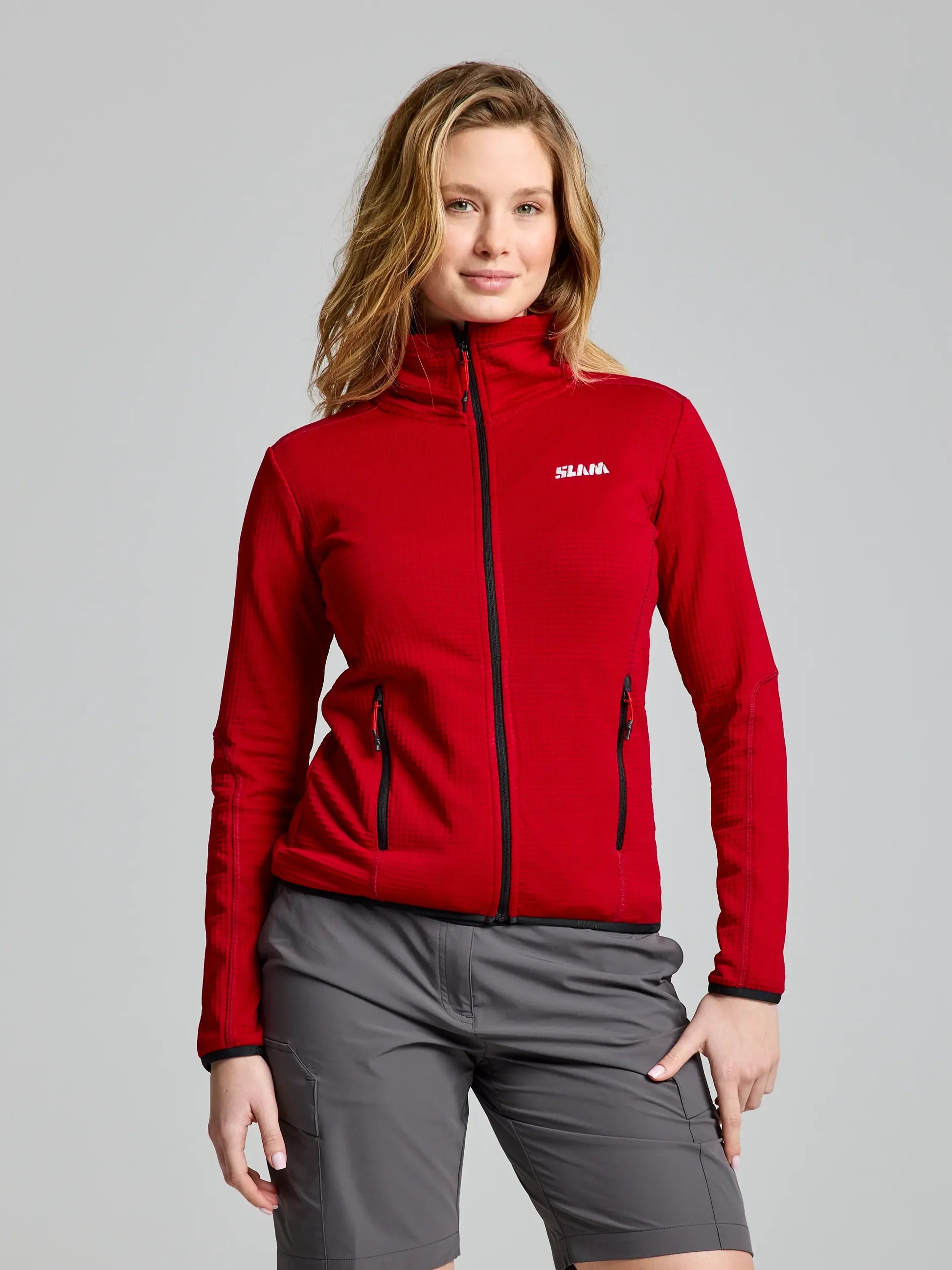 ACT Woman Grid Fleece – Rojo