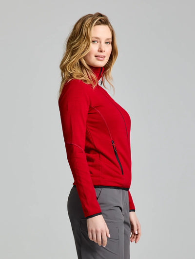 ACT Woman Grid Fleece – Rojo