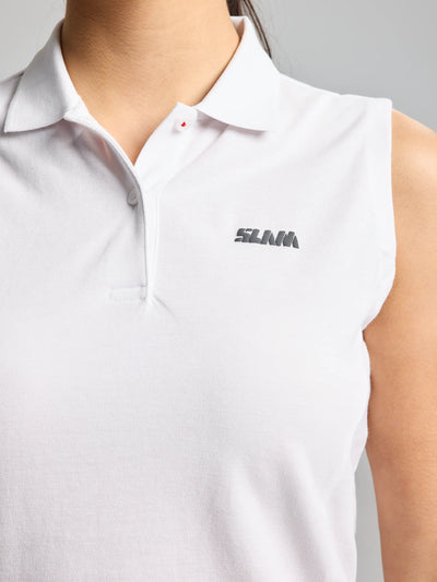 Polo sin mangas mujer Dock piqué algodón ligero transpirable SLAM