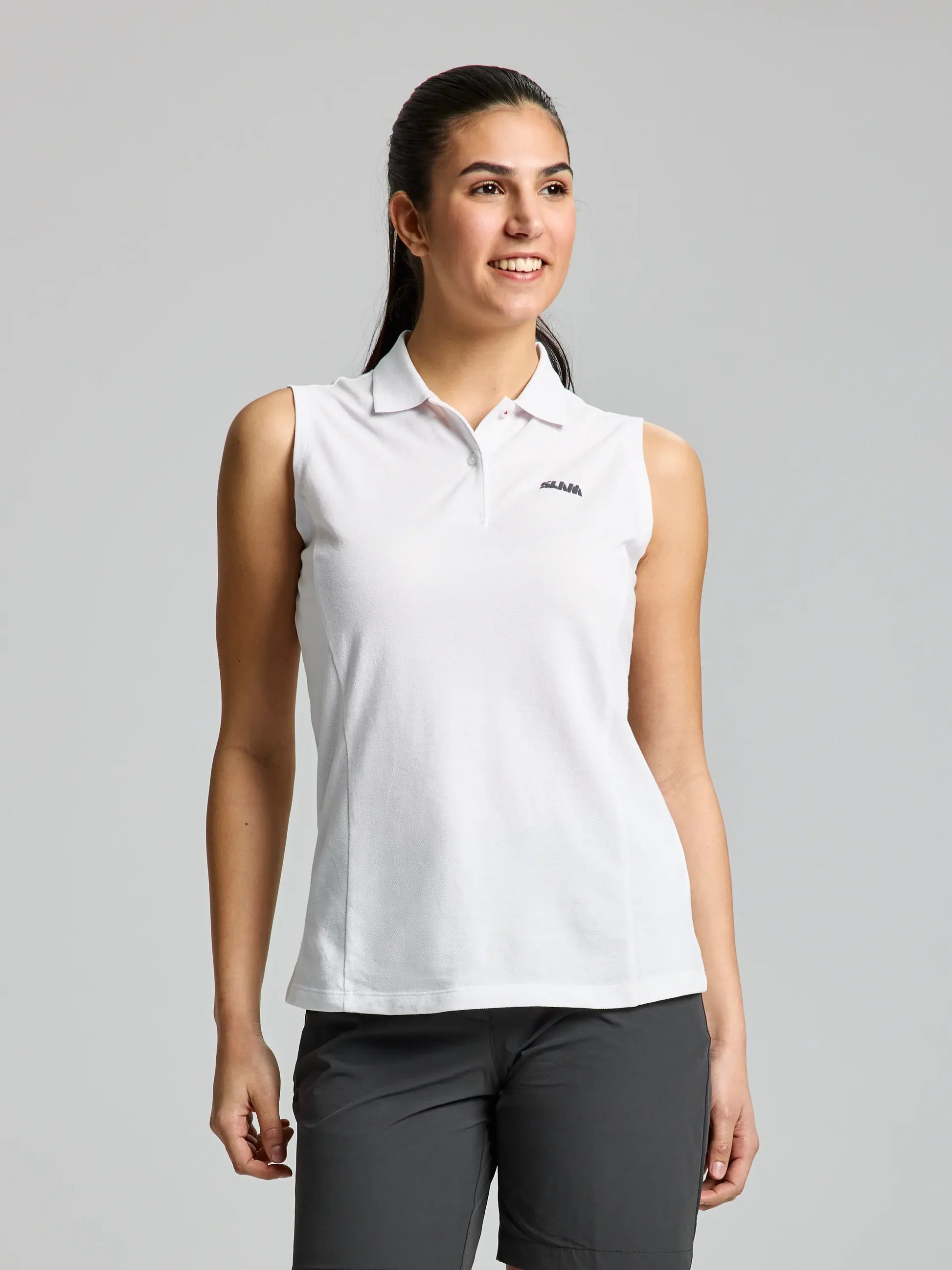 Polo sin mangas mujer Dock piqué algodón ligero transpirable SLAM