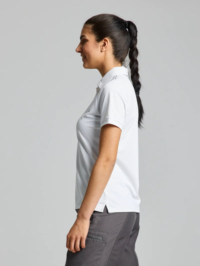 Polo técnico manga corta protección solar UPF 50+ mujer blanco SLAM