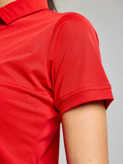 Polo técnico Tech Piqué para mujer UPF 50+ – Rojo