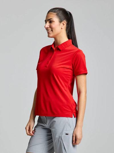 Polo técnico Tech Piqué para mujer UPF 50+ – Rojo