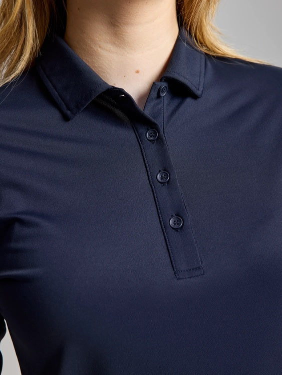 Polo técnico mujer manga larga – UPF50, secado rápido Azul Marino