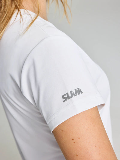 Camiseta técnica de manga corta para mujer Tech Piqué UPF 50+ – Blanco