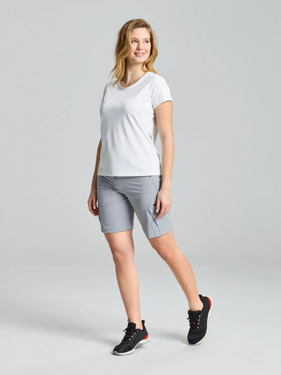 Camiseta técnica de manga corta para mujer Tech Piqué UPF 50+ – Blanco