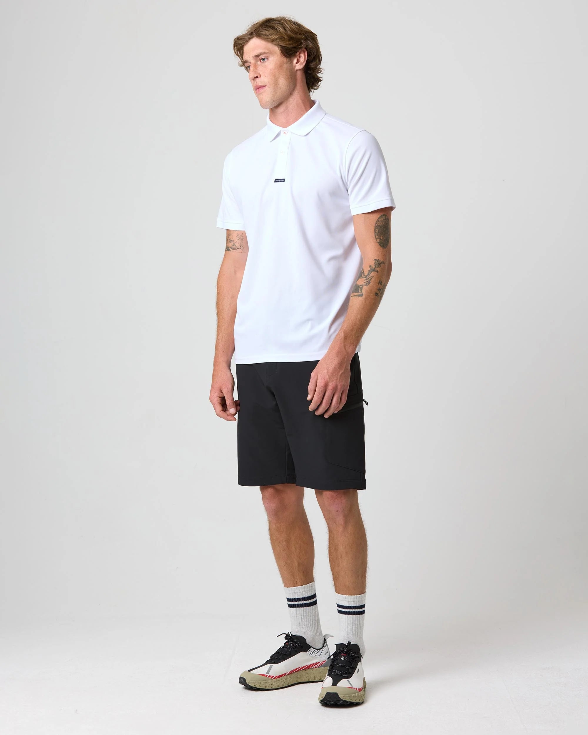 Polo Dri-Fast de manga corta para hombre – Blanco