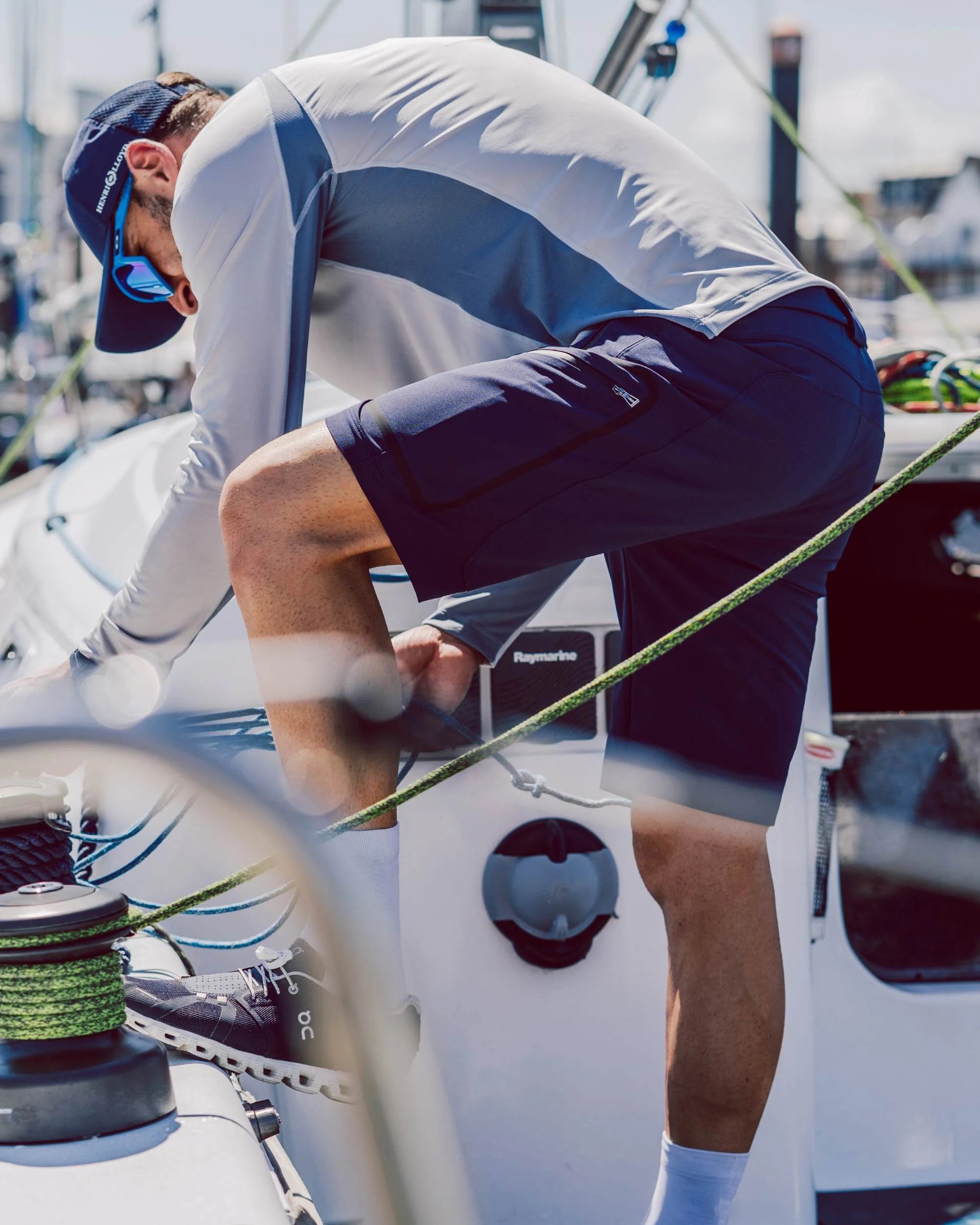 Pantalón corto náutico ligero hombre Dynamic Deck Shorts Henry Lloyd