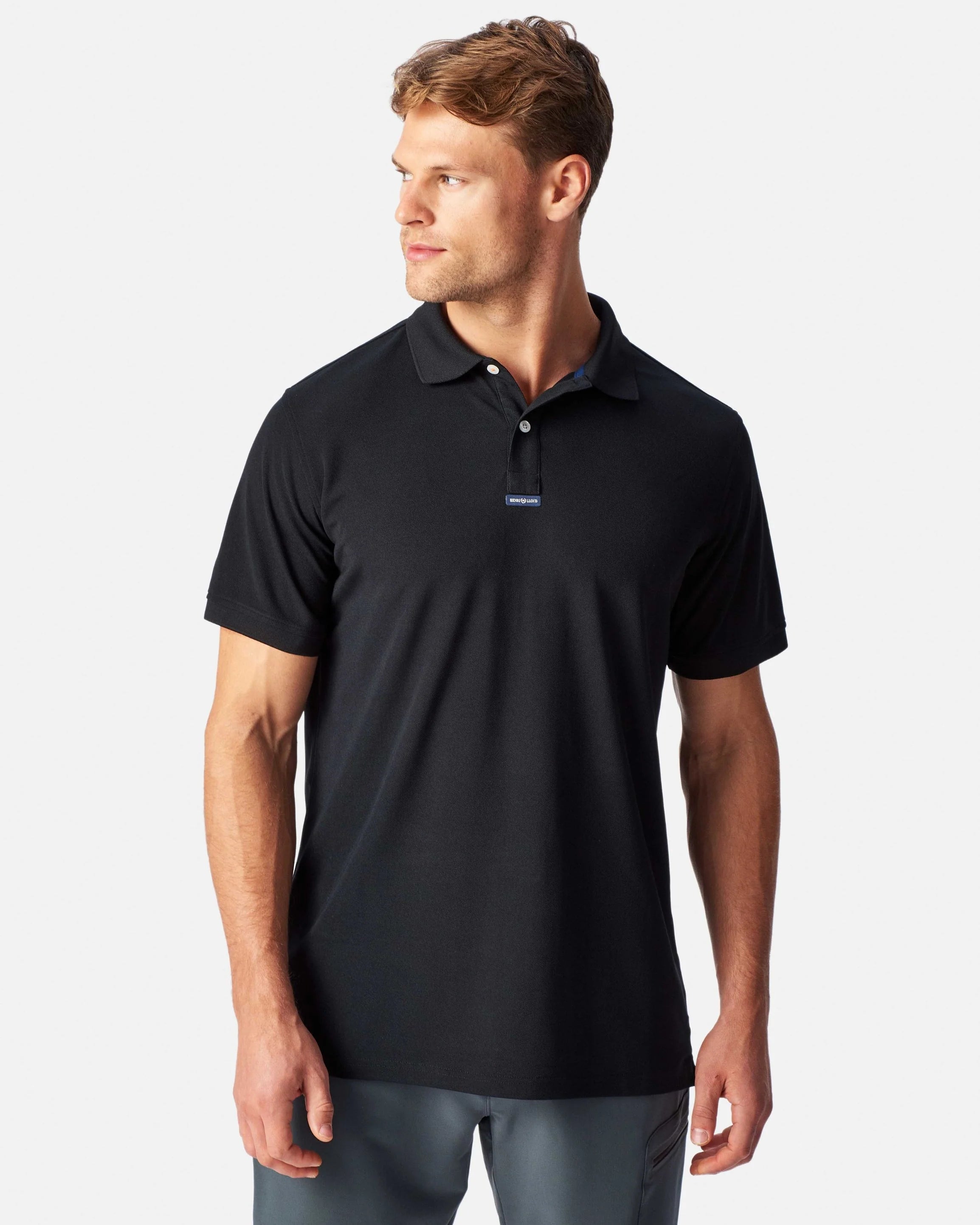 Polo Dri-Fast de manga corta para hombre – Negro