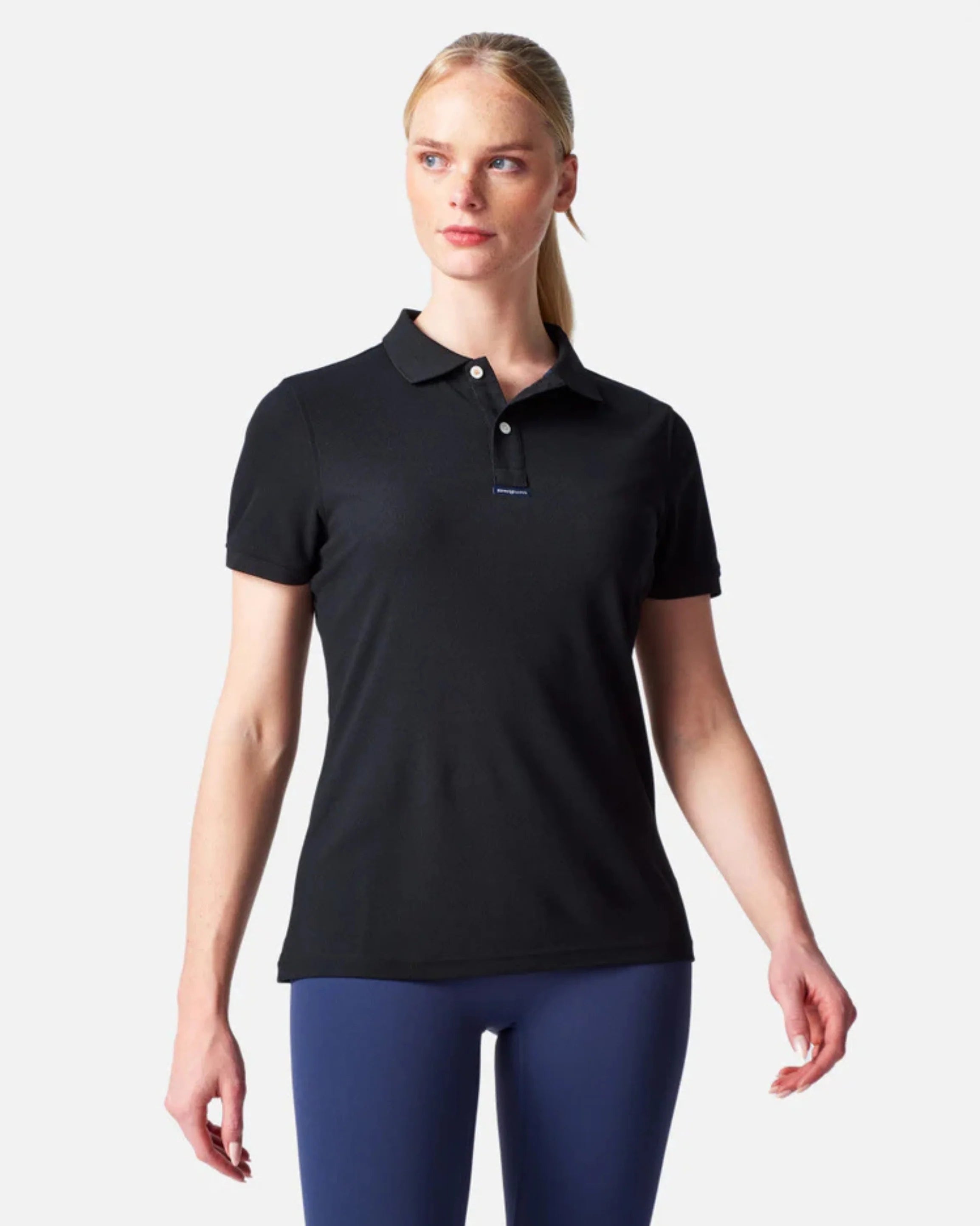 Polo Dri-Fast de manga corta para mujer – Negro