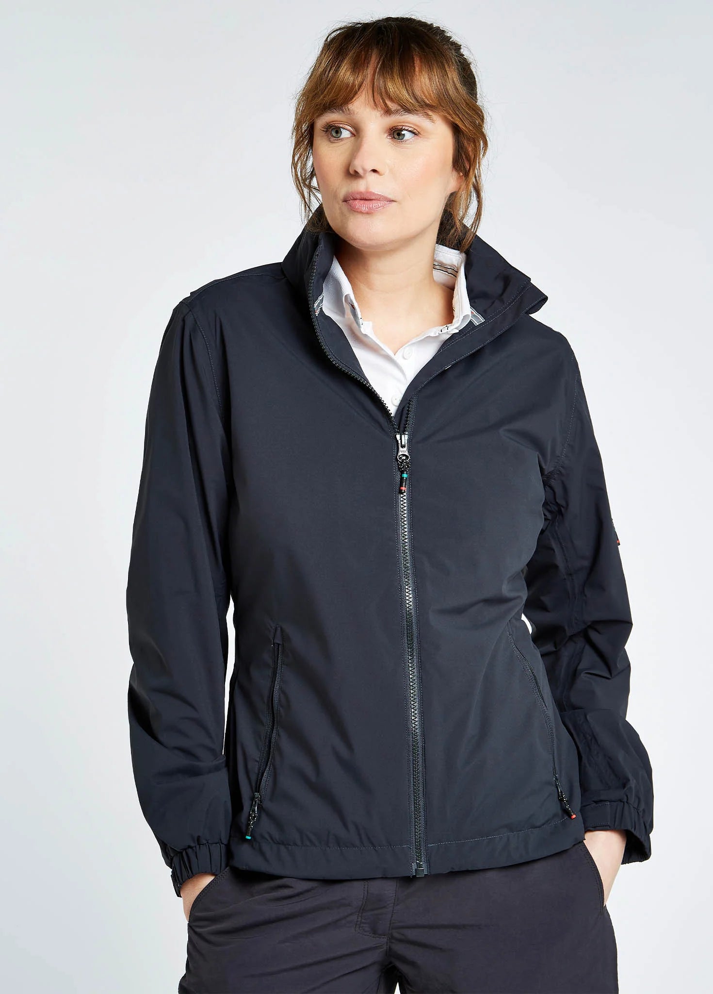Chaqueta Livorno para mujer con forro polar y cuello redondo GRAFITO _DUBARRY