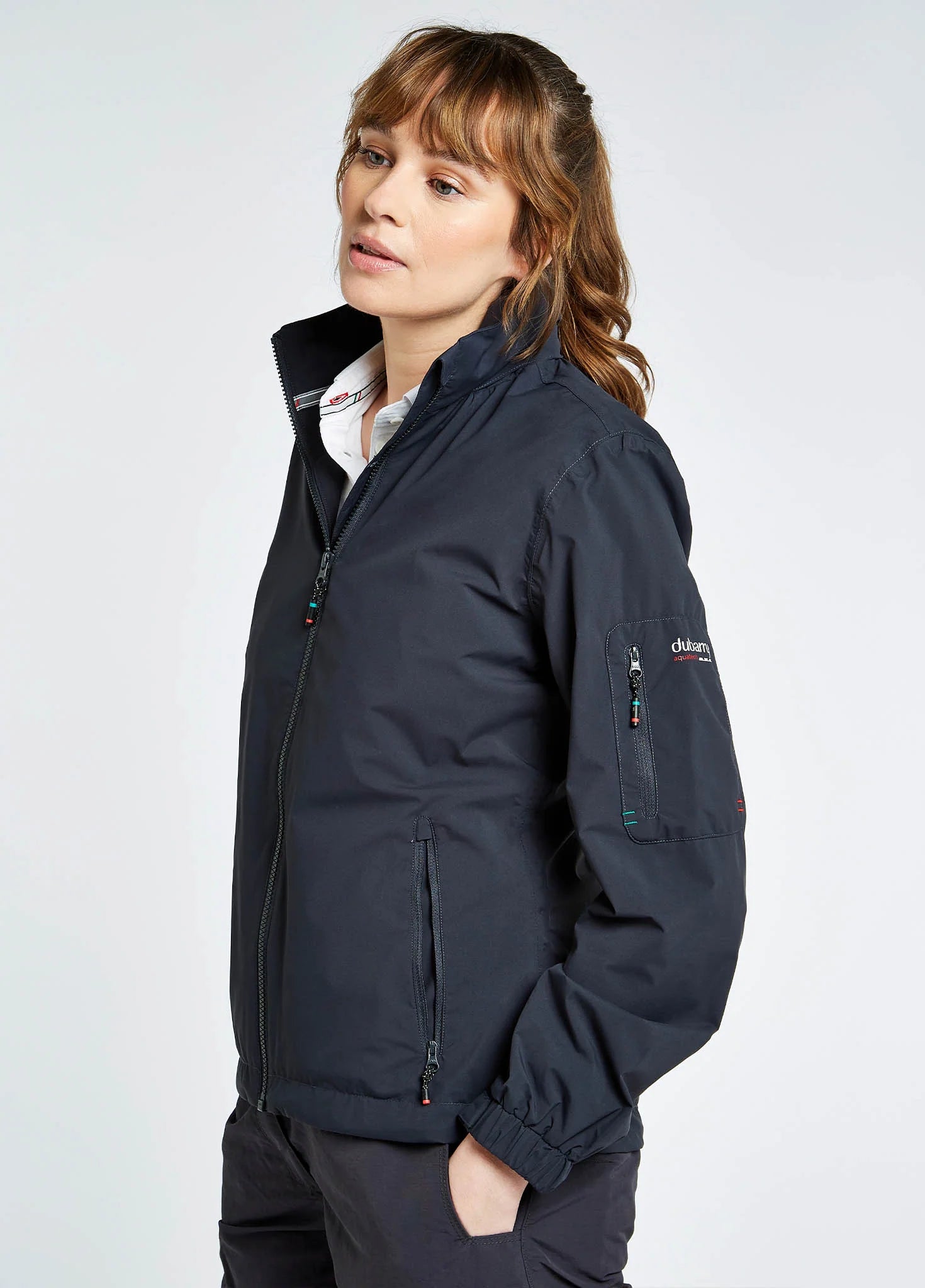 Chaqueta Livorno para mujer con forro polar y cuello redondo GRAFITO _DUBARRY