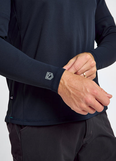 Polo técnico de manga larga para hombre Piraeus con protección solar UPF50_NAVY